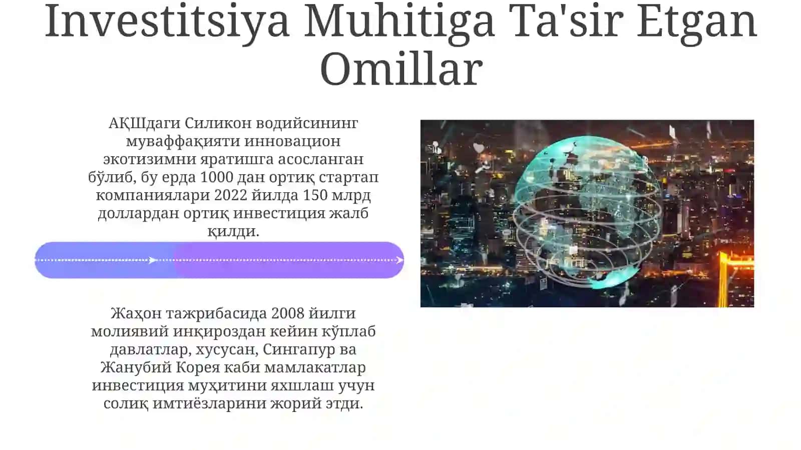 Investitsiyalarni jalb etish bo’yicha jahon tajribasi va uni O’zbekistonda qo’llash imkoniyatlari 4