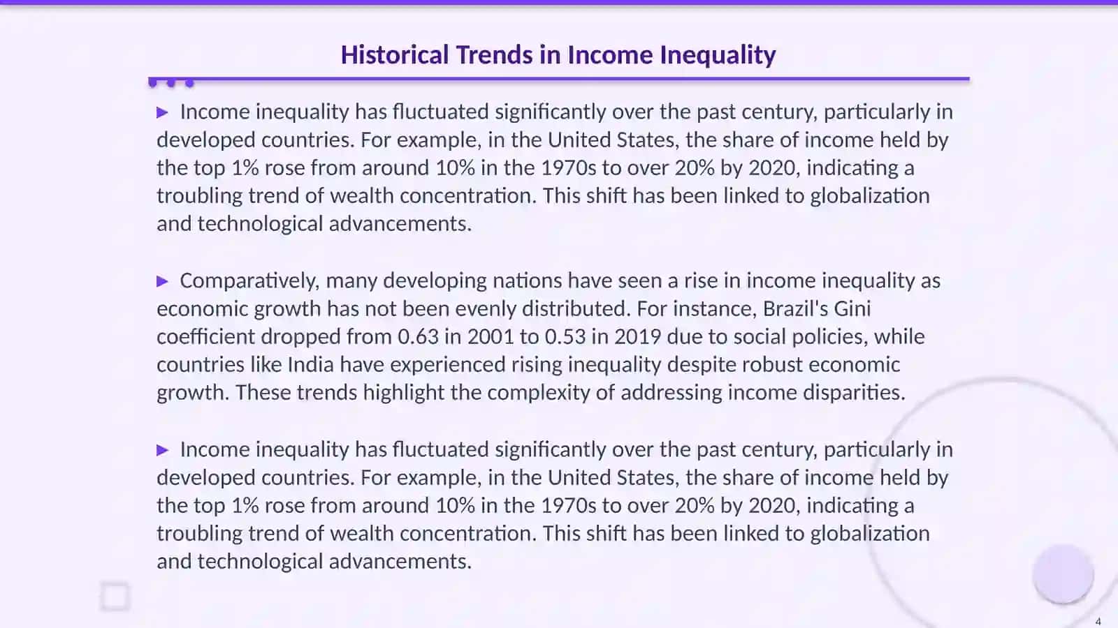 Income inequality and long-term macroeconomic stability: Channels and policy implications 4