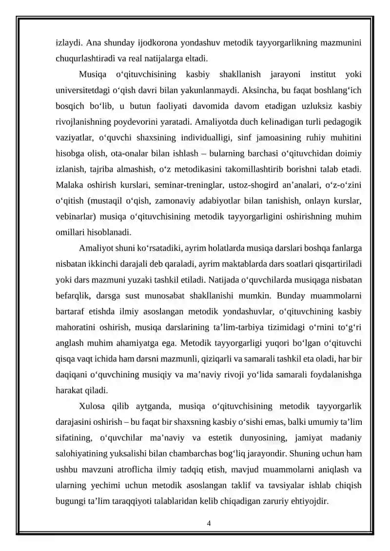 Musiqa O'qituvchilarining metodik tayyorgarlik darajasini oshirish yo'llari 4