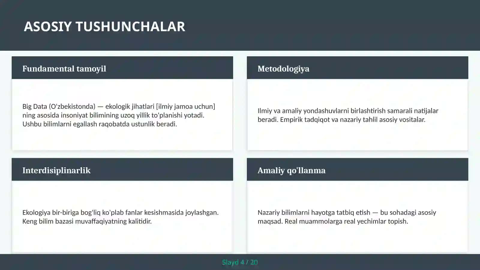 Big Data (O'zbekistonda) — ekologik jihatlari [ilmiy jamoa uchun] 4