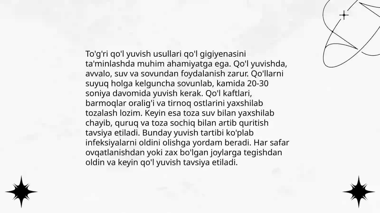 Shaxsiy gigiyena va ovqatlanish 4