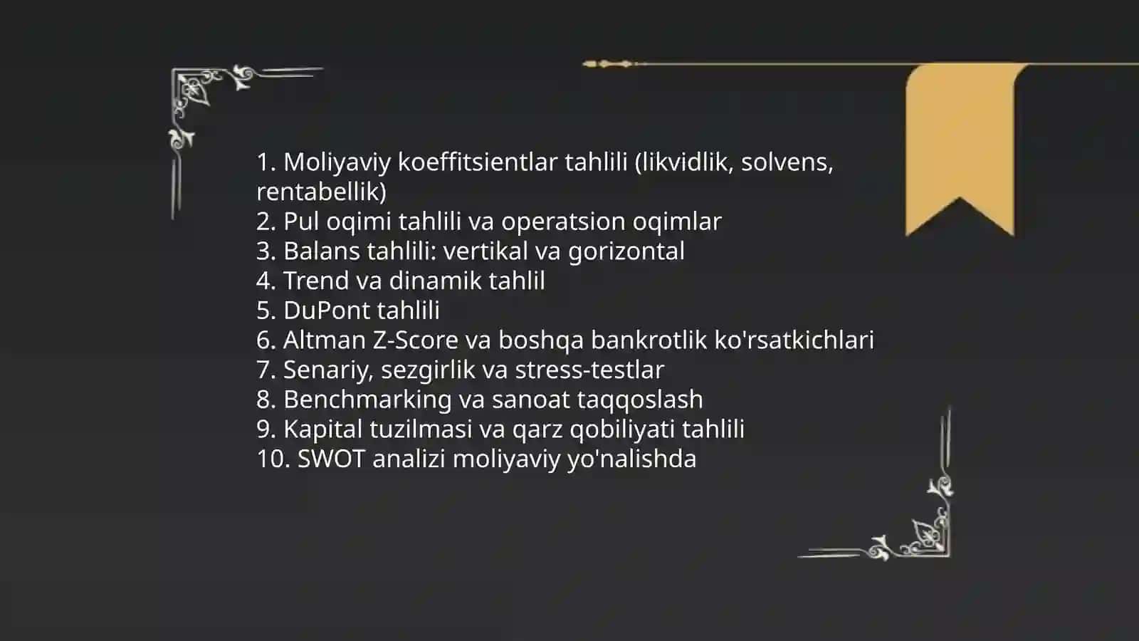 Moliyaviy qarorlar qabul qilishda strategik moliyaviy tahlil 4