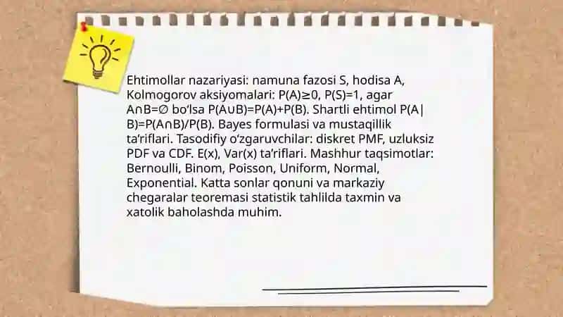 Tavsifiy statistika: markaziy tendensiya va tarqalish o‘lchovlari 4