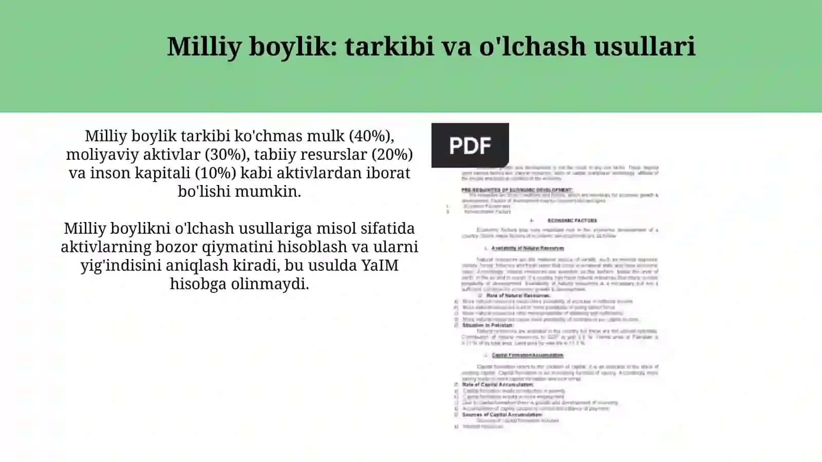 Iqtisodiy rivojlanish va iqtisodiy o'sish 4