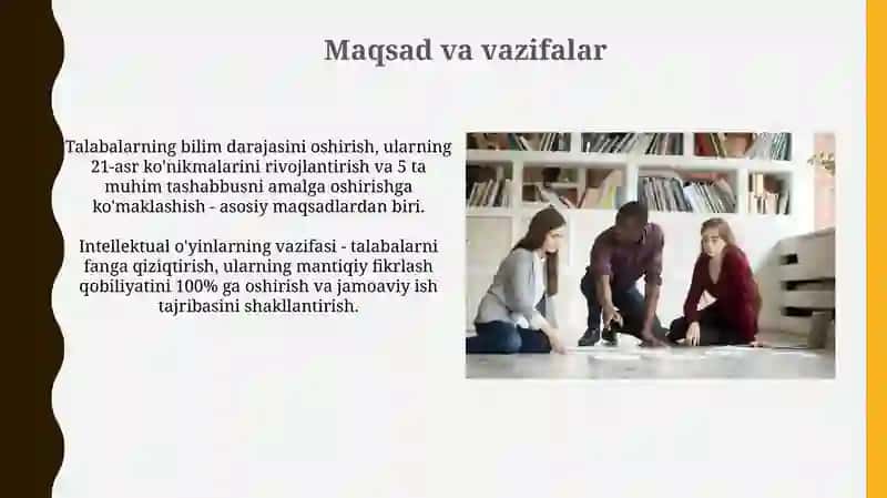 O'quvchilar o'rtasida intellektual shoularini tashkil qilish 4