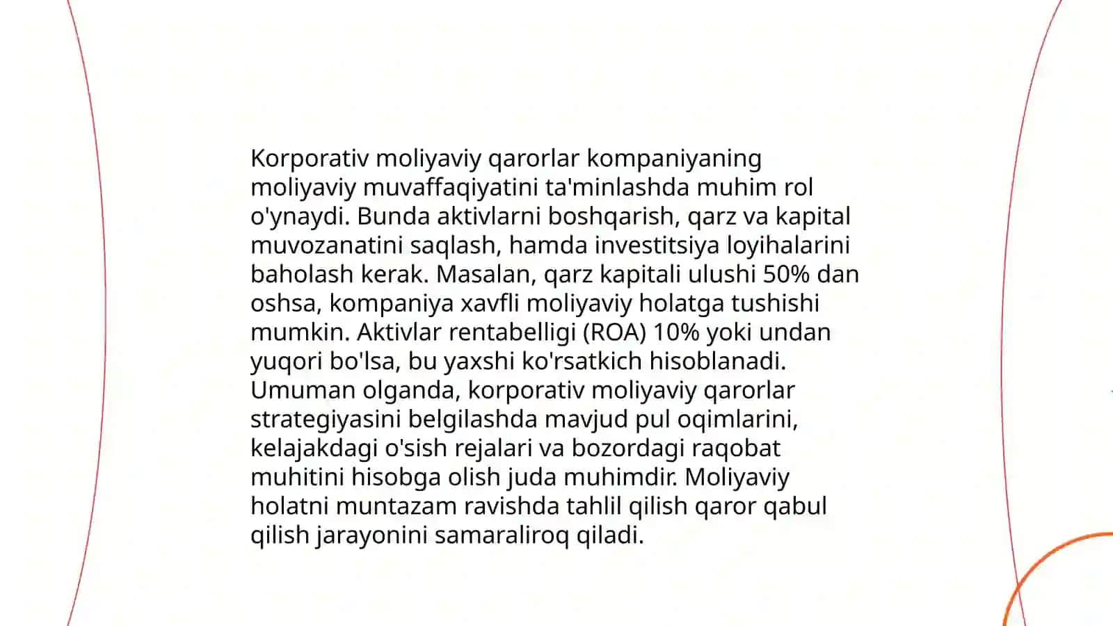 Moliyaviy qarorlar 4