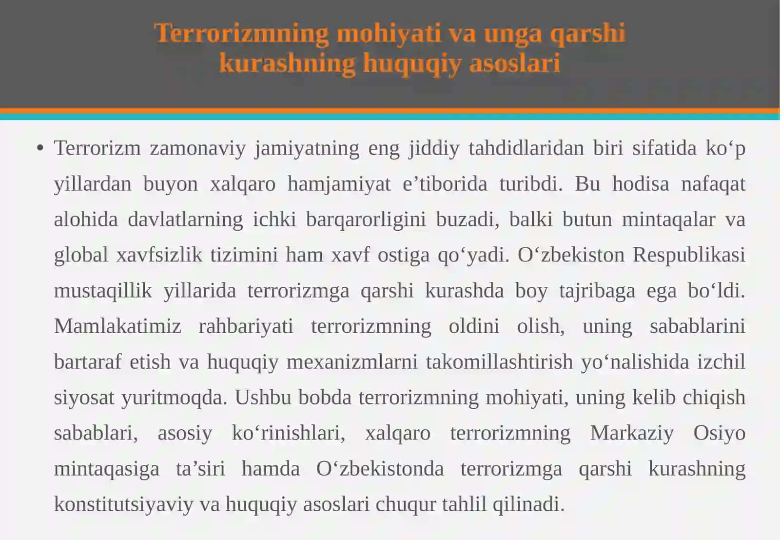 O‘zbekistonning terrorizmga qarshi kurash tajribasi 4