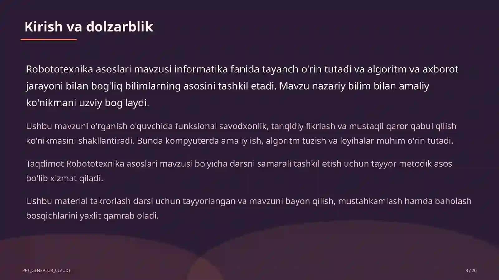 Robototexnika asoslari (11-sinf) 4