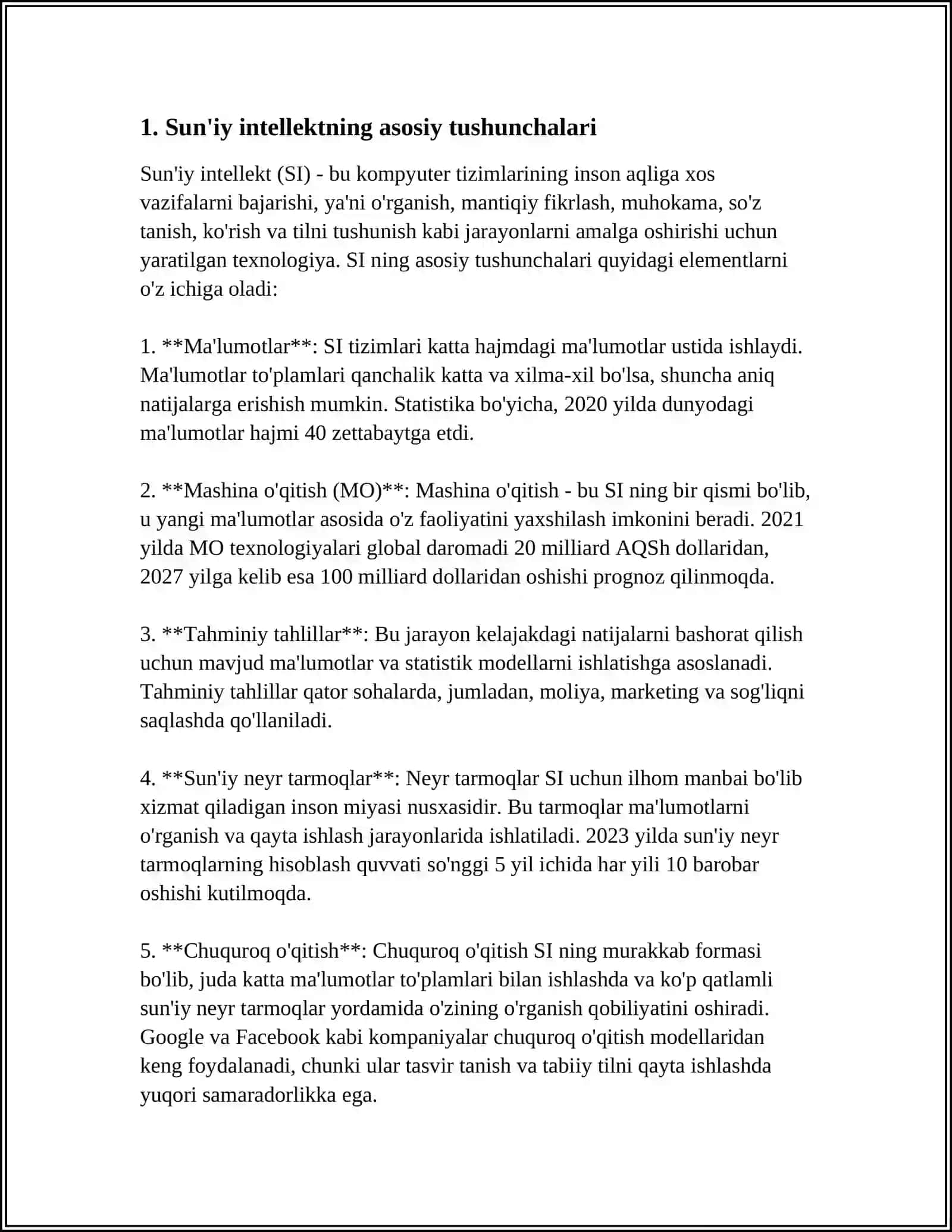 SUNʼIY INTELLEKT VA EKSPERT TIZIM TUSHUNCHALARI 4