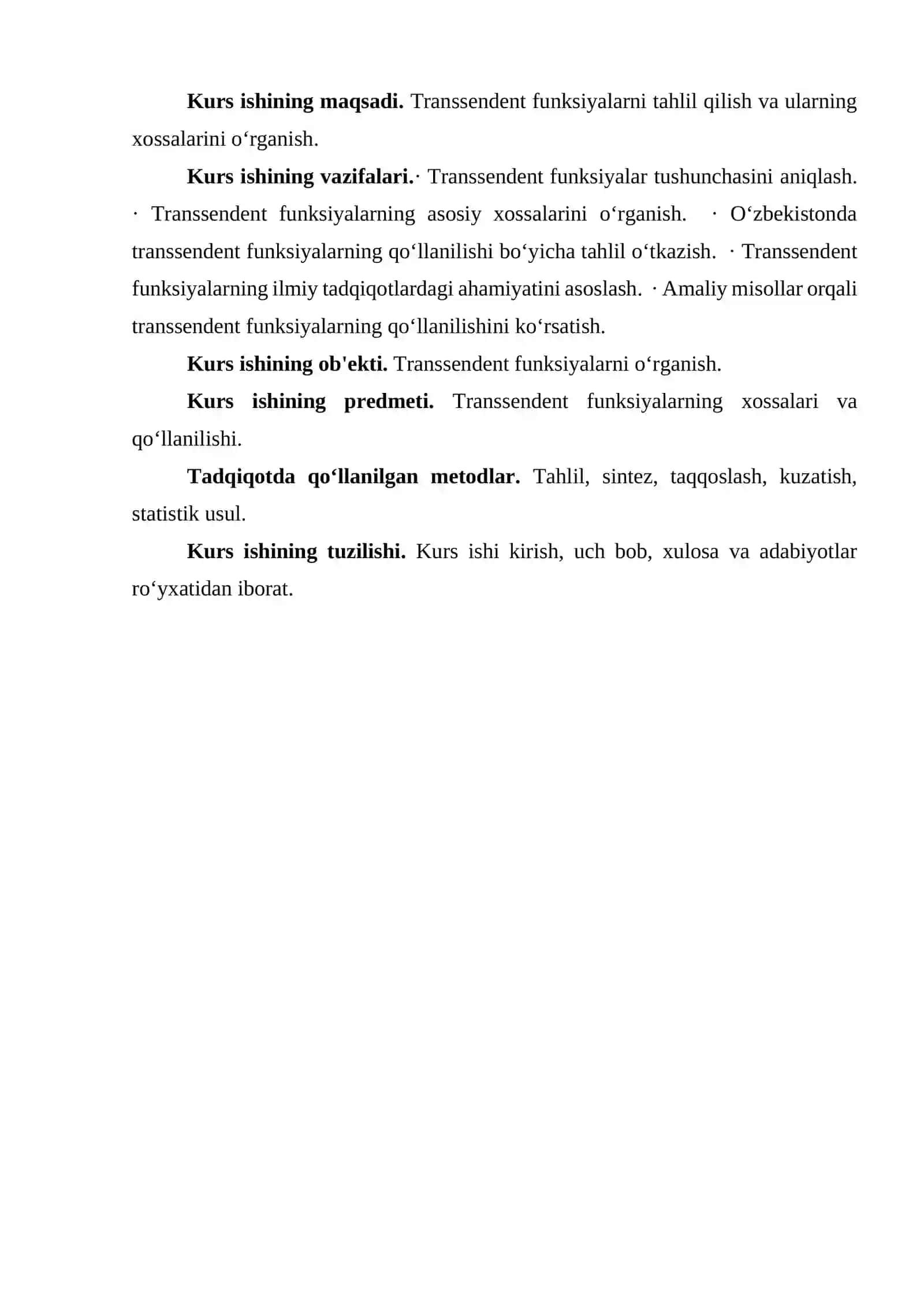 Matematik analiz FANIDAN TAYYORLAGAN KURS ISHI 4