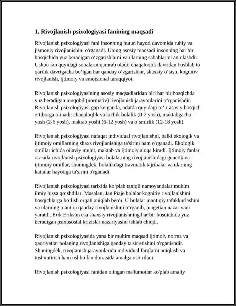 Rivojlanish psixologiyasi fanini o'rganamiz 4