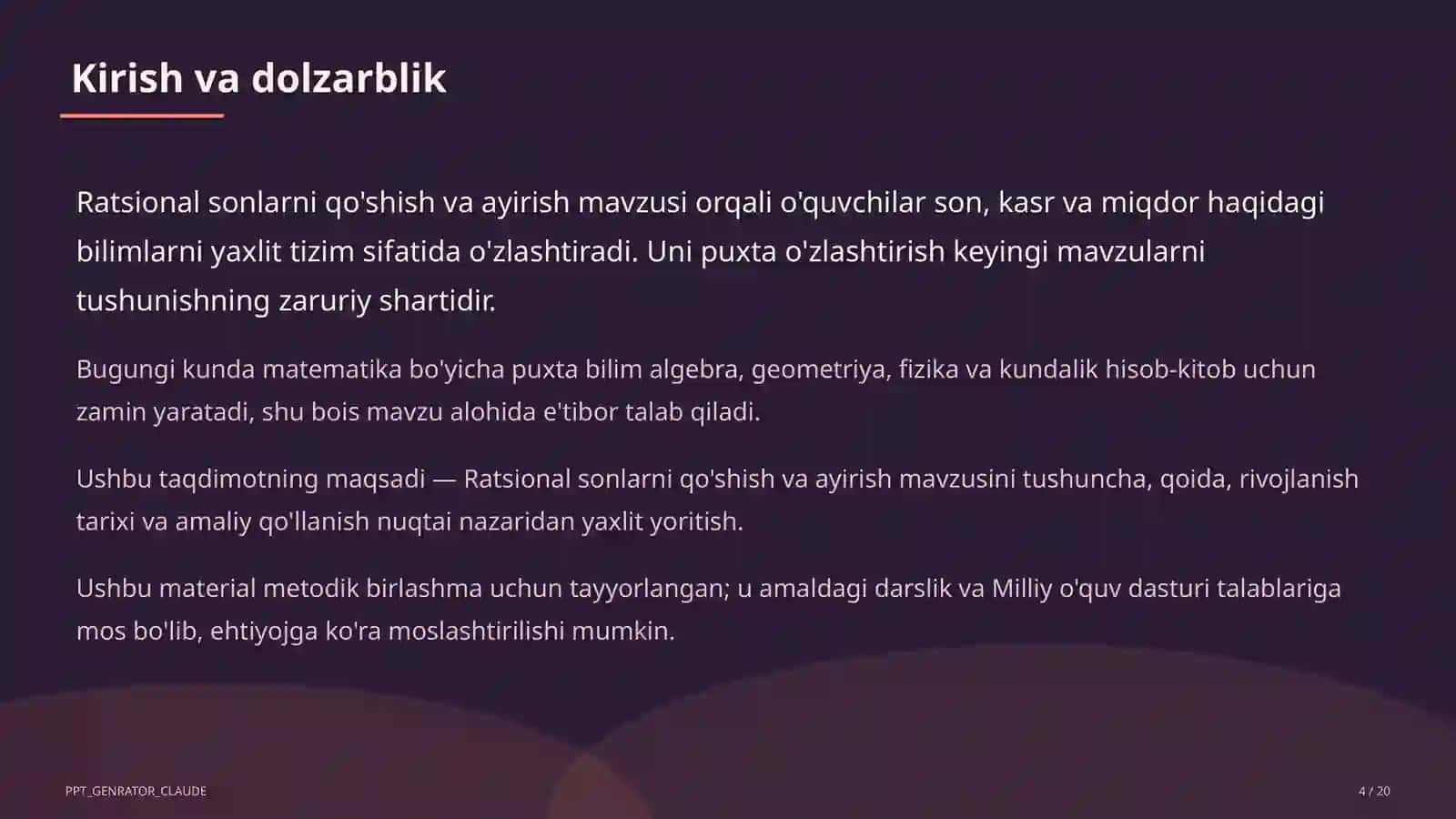 Ratsional sonlarni qo'shish va ayirish (6-sinf) 4