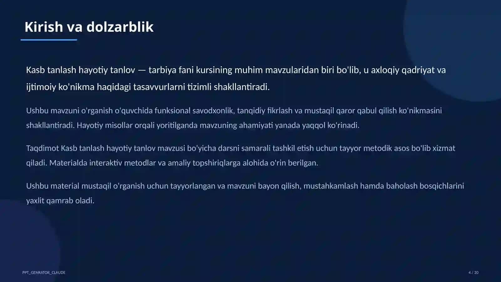 Kasb tanlash hayotiy tanlov (9-sinf) 4