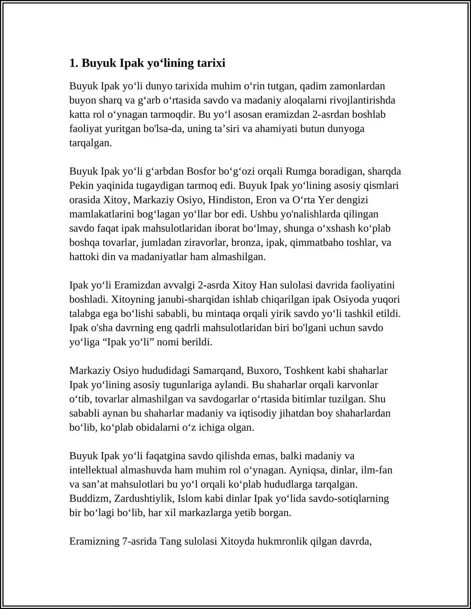 BUYUK IPAK YOʻLI GEOGRAFIYASI 4
