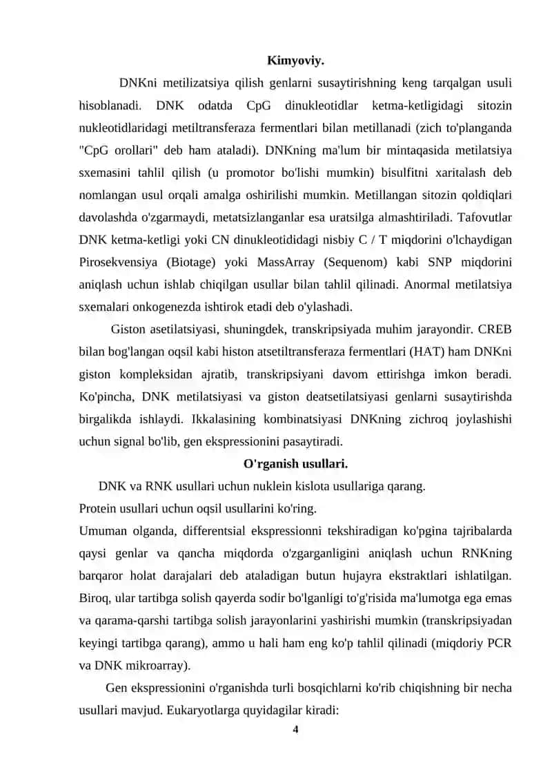Gen faoliyatining boshqarilishi 4