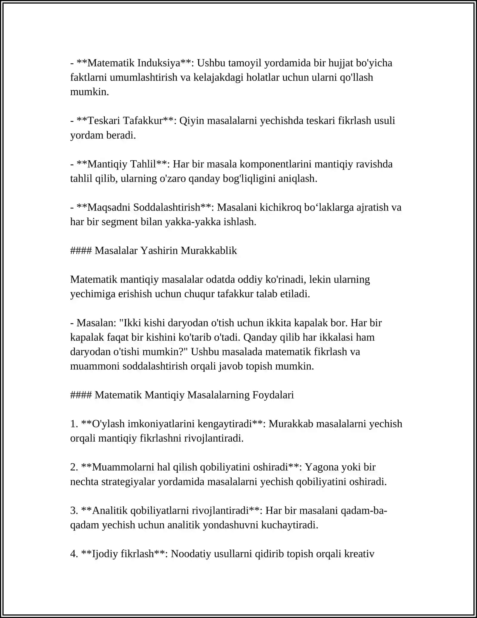 O'QUVCHILARNING MATEMATIK XOTIRASINI MUSTAHKAMLASH RIVOJLANTIRISH BO'YICHA SAMARALI MASHIQLAR 4