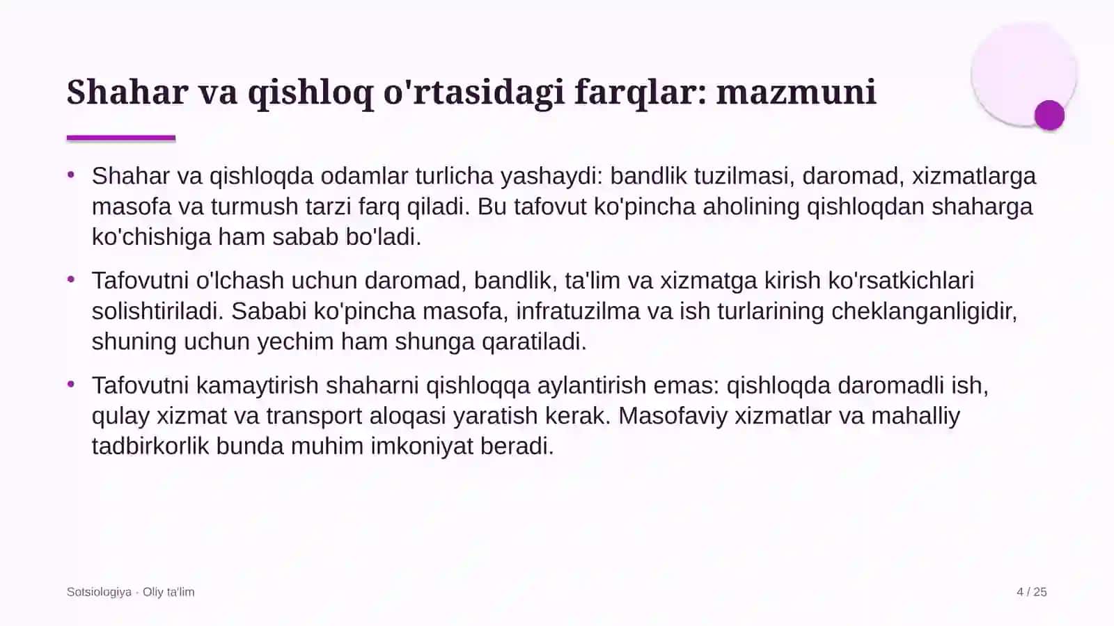 Yo'l harakati xavfsizligi xizmatida shahar va qishloq o'rtasidagi farqlar 4