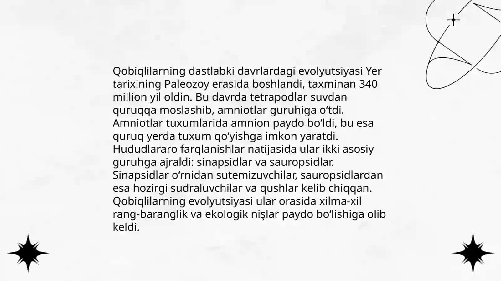 Qobiqlilarning kelib chiqishi va evolyutsiyasi haqida gʻoyalar. Neogeniya ğoyasi Ismoilova Sevinch 4