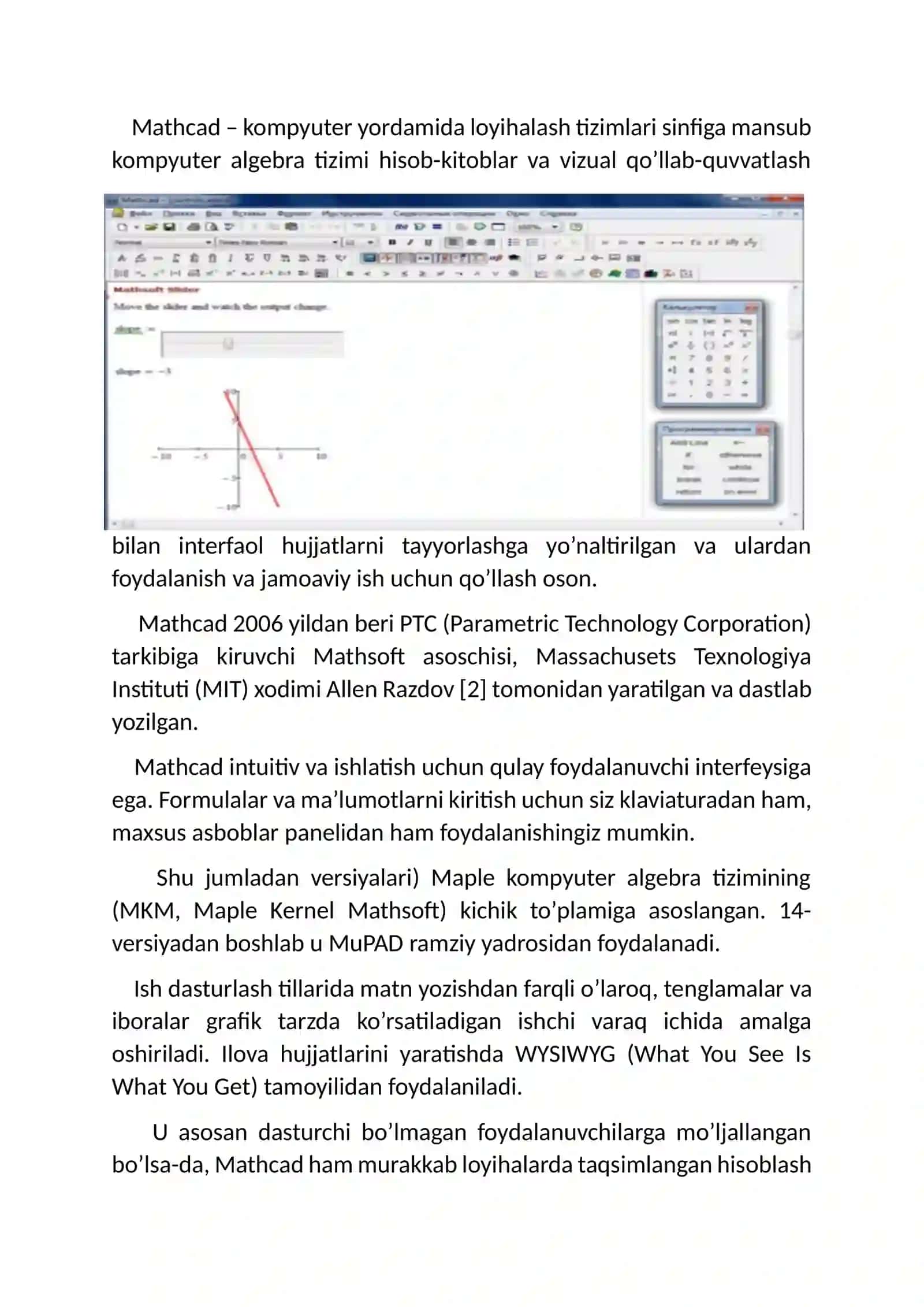 MathCADda simulyatsiya muhiti 4