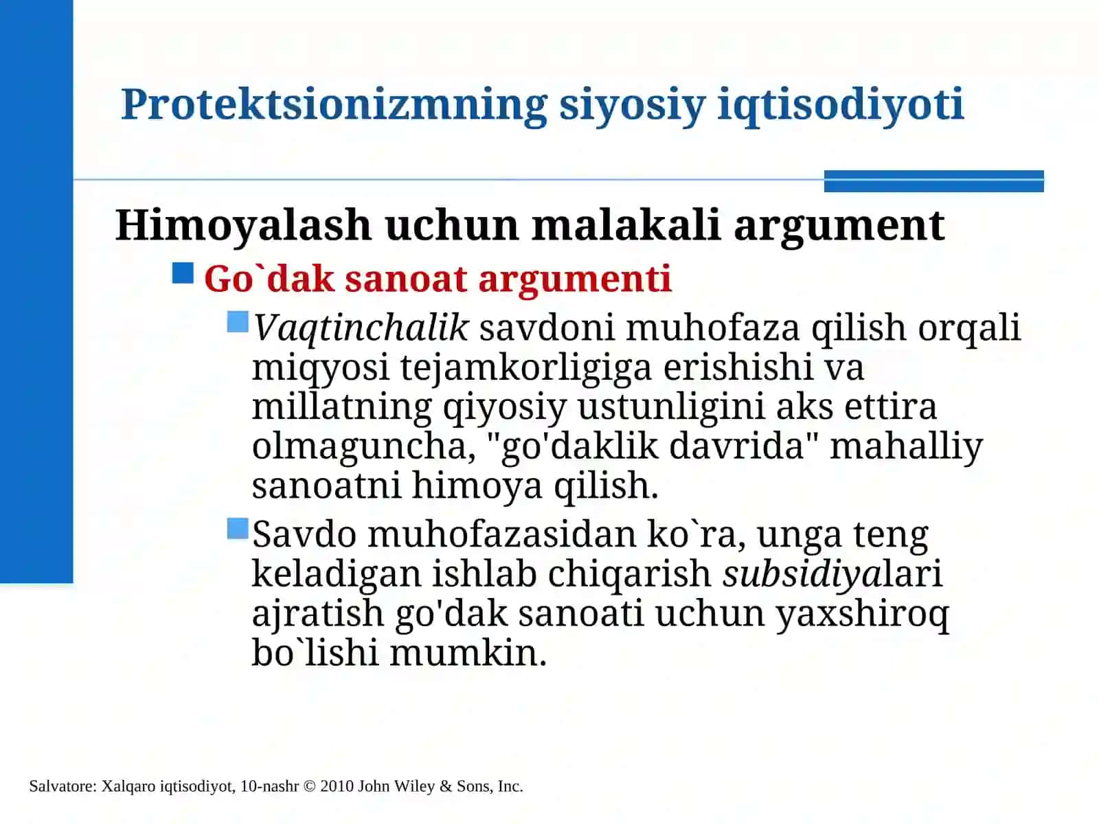 Protektsionizmning siyosiy iqtisodiyoti 4