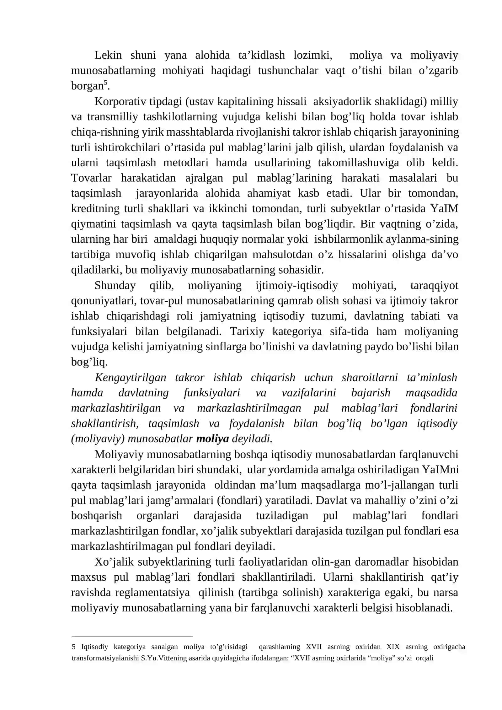Moliyaning Mohiyati va Funksiyalari Reja 4
