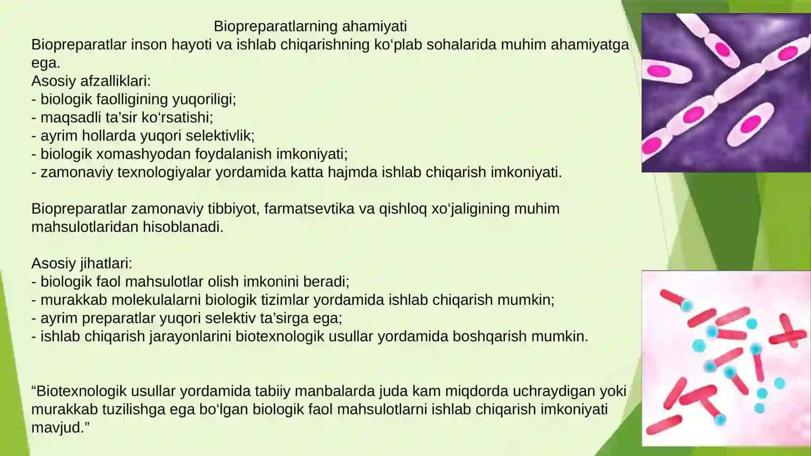 BIOLOGIK PREPARATLAR OLISH TEXNOLOGIYASI 4