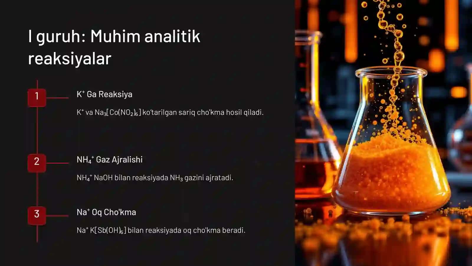 I, II, III, IV va VI guruh kationlariga analitik reaksiyalari 4