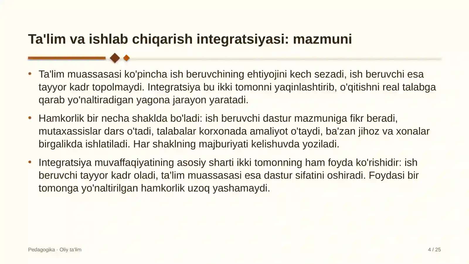 Buyurtmaxonalarda ta'lim va ishlab chiqarish integratsiyasi 4