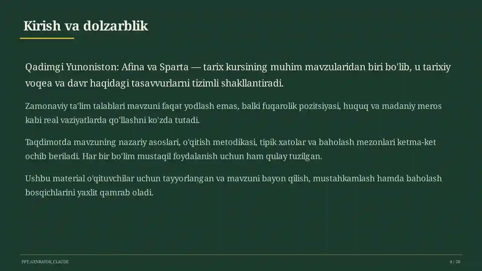 Qadimgi Yunoniston: Afina va Sparta (6-sinf) 4