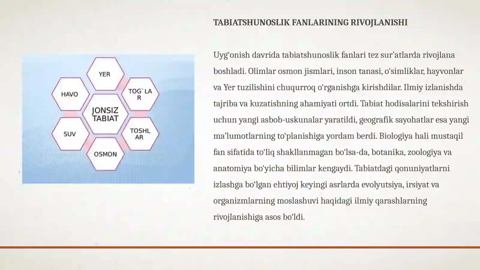 UYG‘ONISH DAVRIDA TABIAT FANI TARAQQIYOTI. J.B. LAMARKNING EVOLYUTSION TA’LIMOTI 4