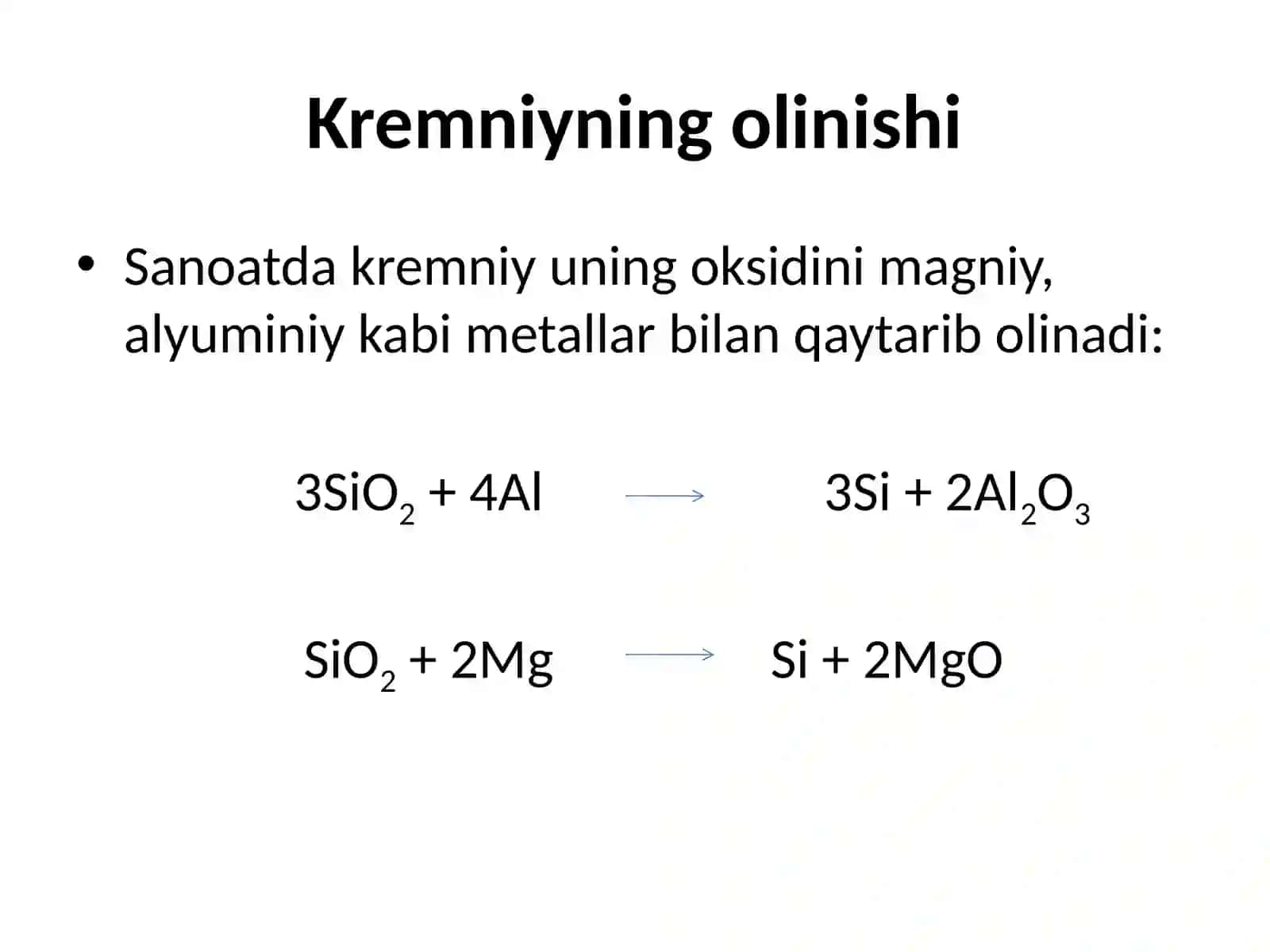 Kremniy va uning birikmalari. 4