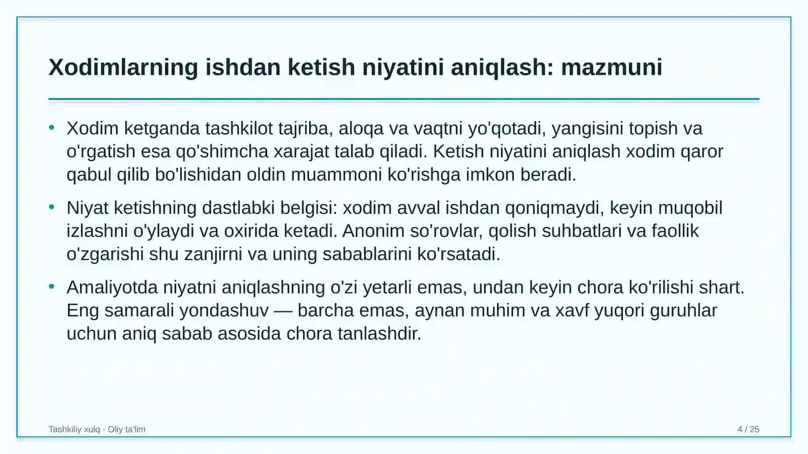 xalqaro tashkilotlarda xodimlarning ishdan ketish niyatini aniqlash 6972 4