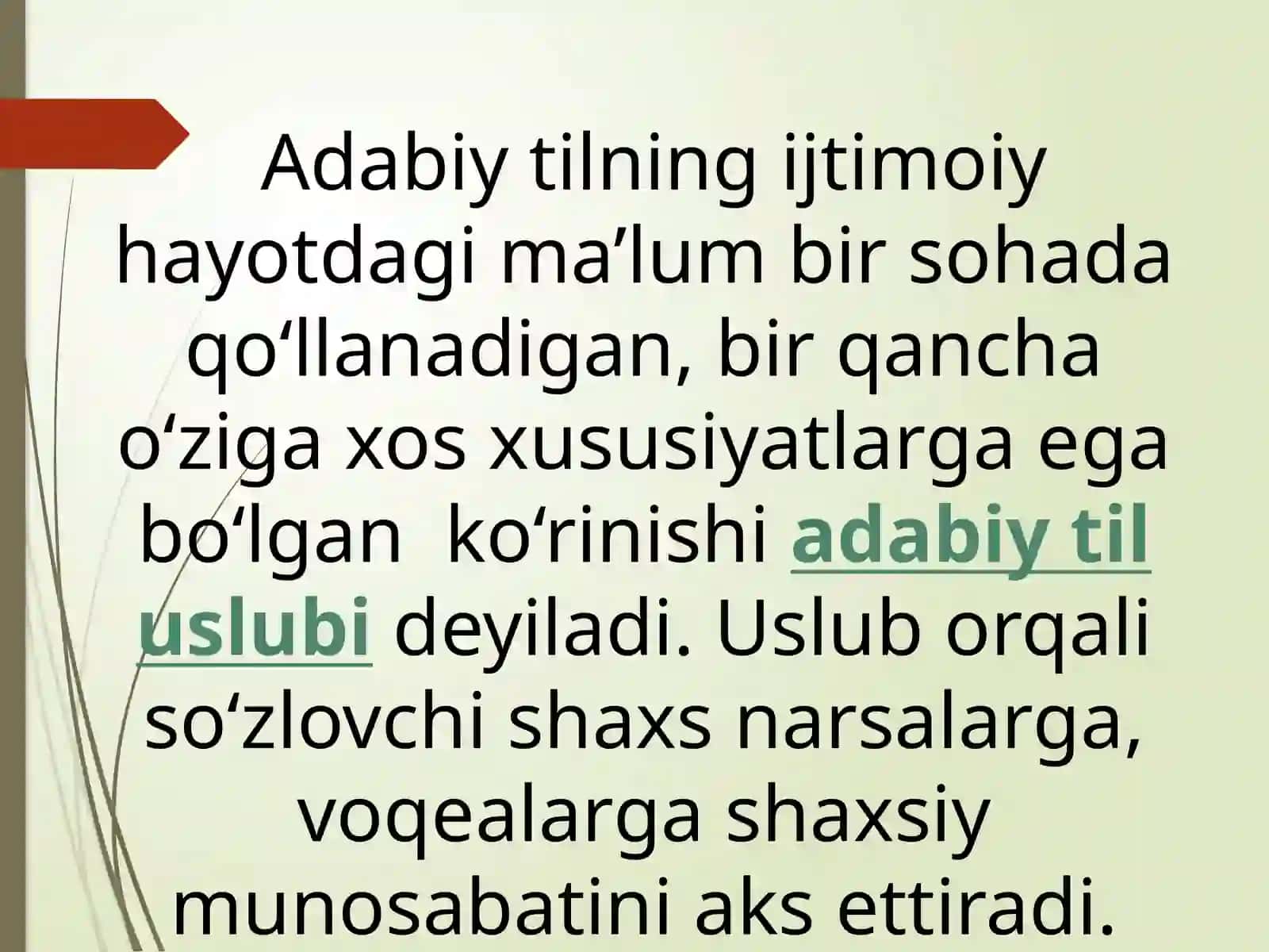 USLUBIYAT, USLUBIYATNI YUZAGA KELTIRUVCHI VOSITALAR, USLUB TURLARI 4