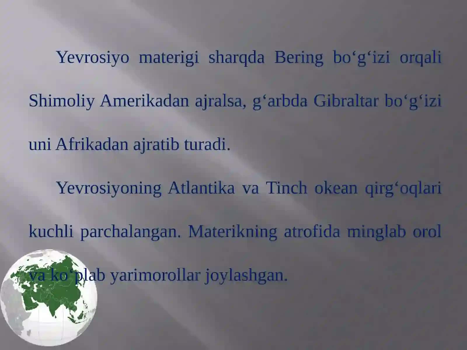 Yevrosiyoning geografik o‘rni, o‘rganilish tarixi. 7-sinf geografiya fanidan dars ishlanma. 4