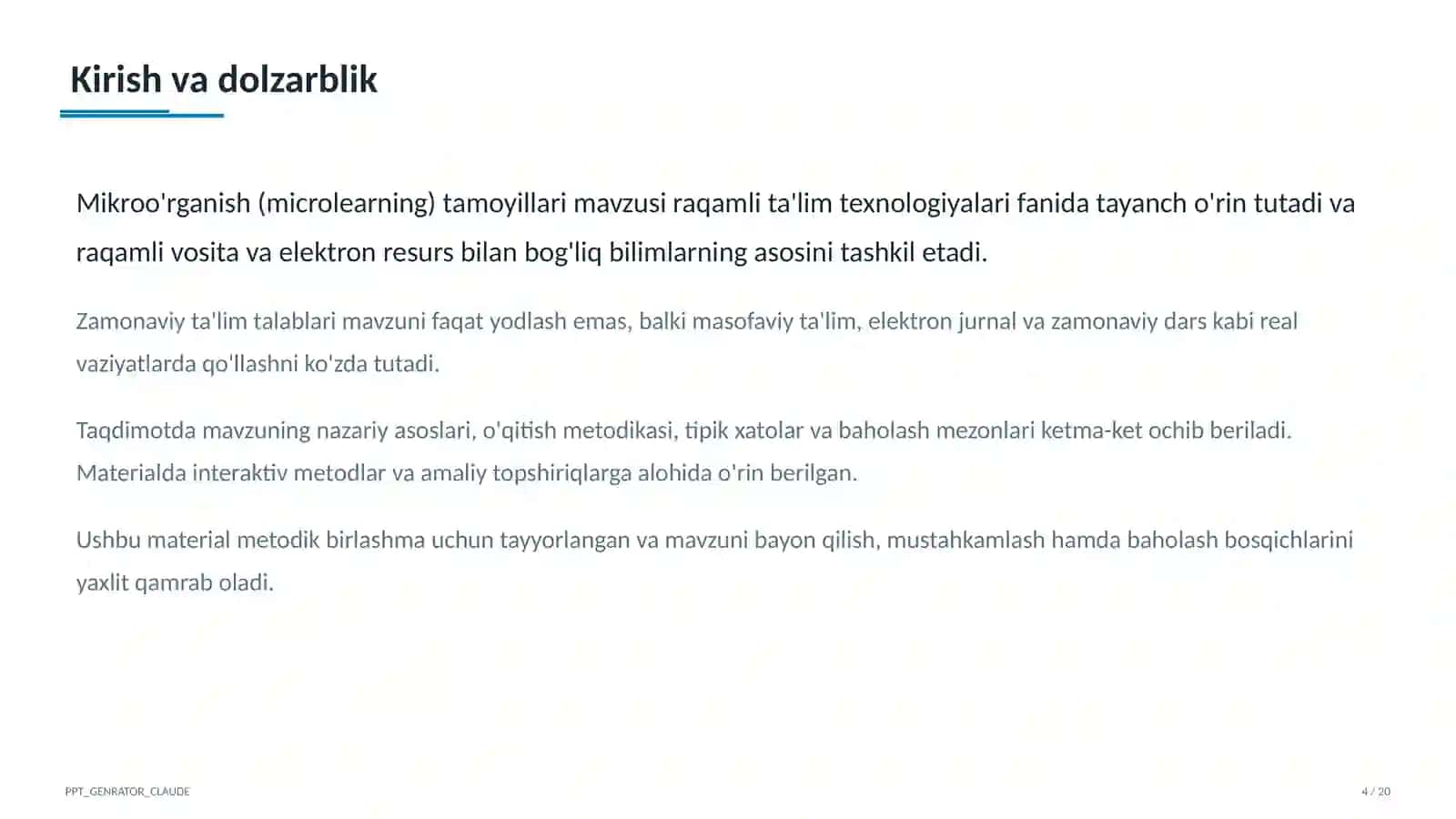 Mikroo'rganish (microlearning) tamoyillari 4