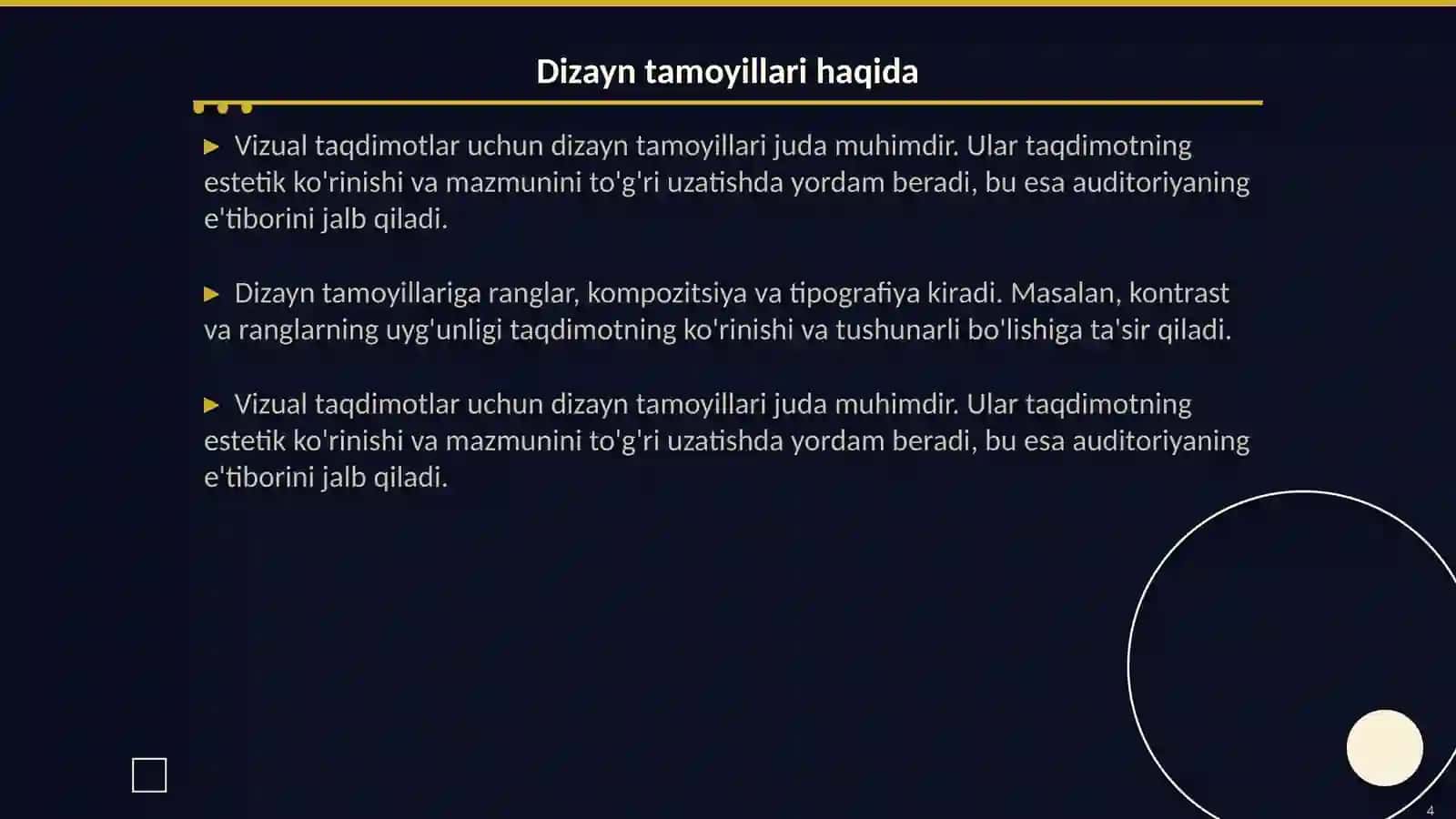 MS PowerPointda vizual taqdimotlar yaratish texnologiyasi 4