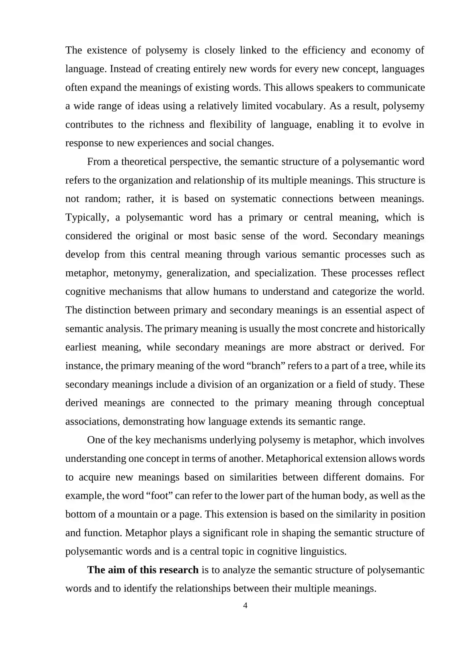 The Semantic Structure of Polysemantic Words 4