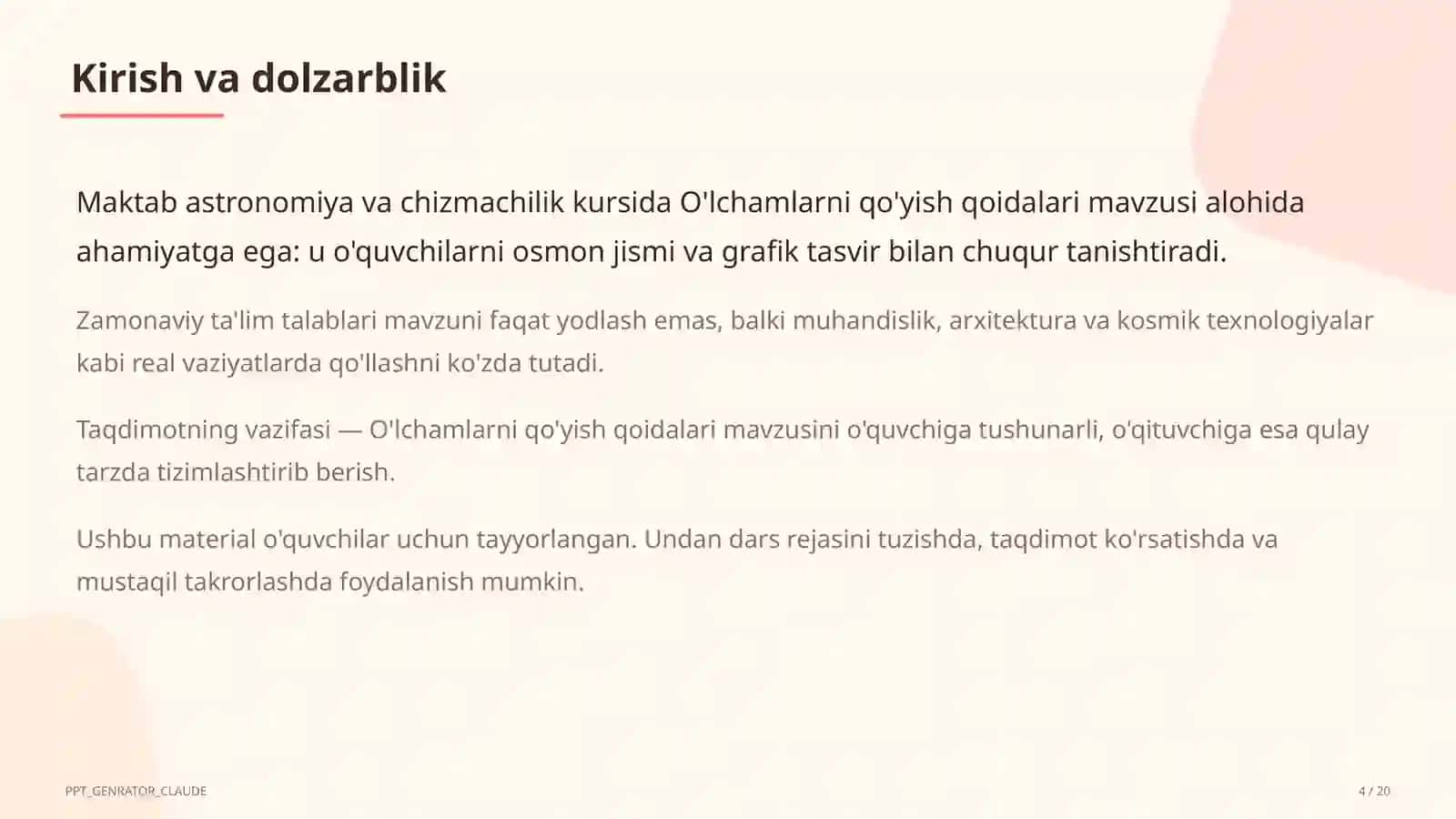 O'lchamlarni qo'yish qoidalari (8-sinf) 4
