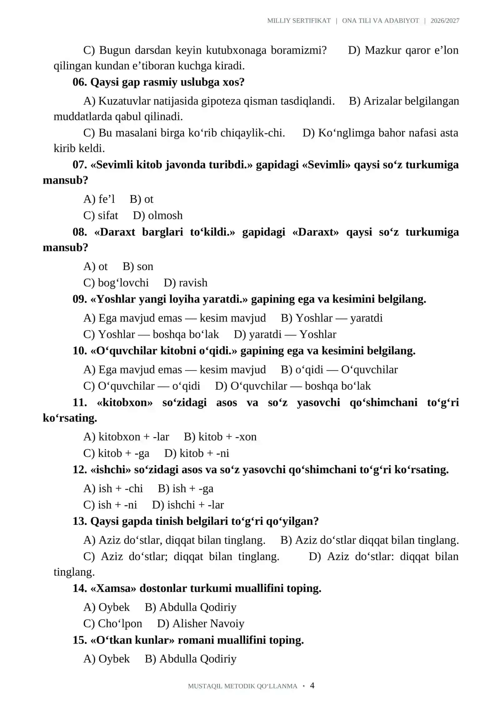 MILLIY SERTIFIKAT ONA TILI va ADABIYOT 500 ta TOPSHIRIQ 2026-2027 .docx 4