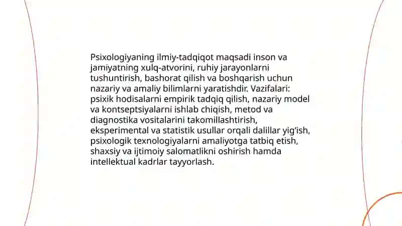 Psixologiya fanining maqsad va vazifalari 4