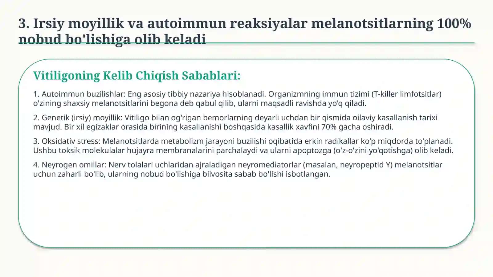 Vitiligo — klinikasi, diagnostikasi va zamonaviy davolash 4