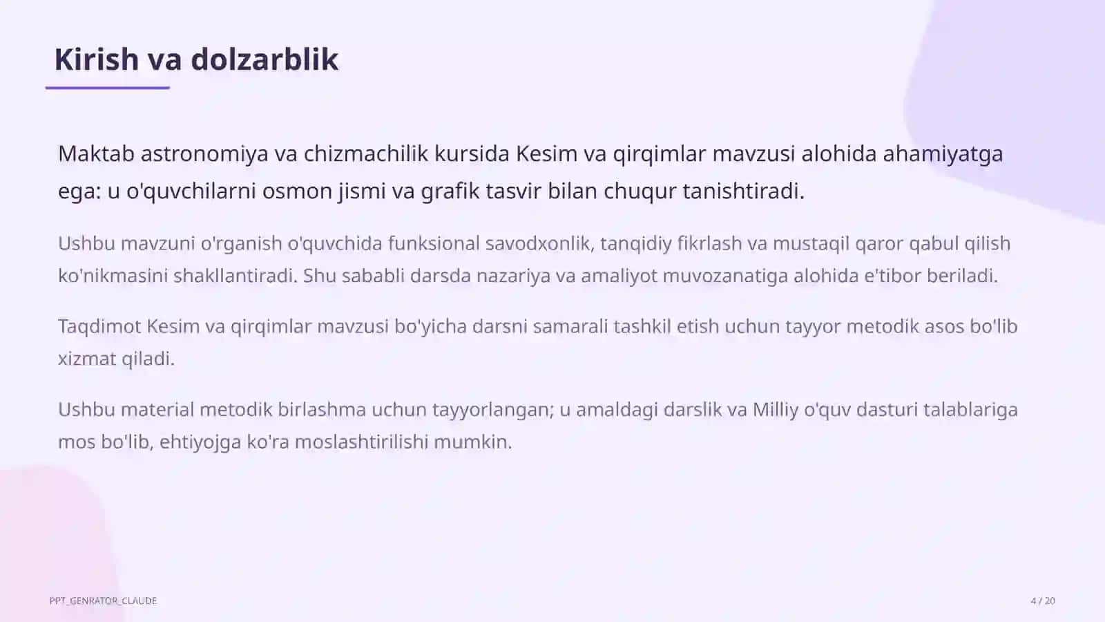 Kesim va qirqimlar (9-sinf) 4