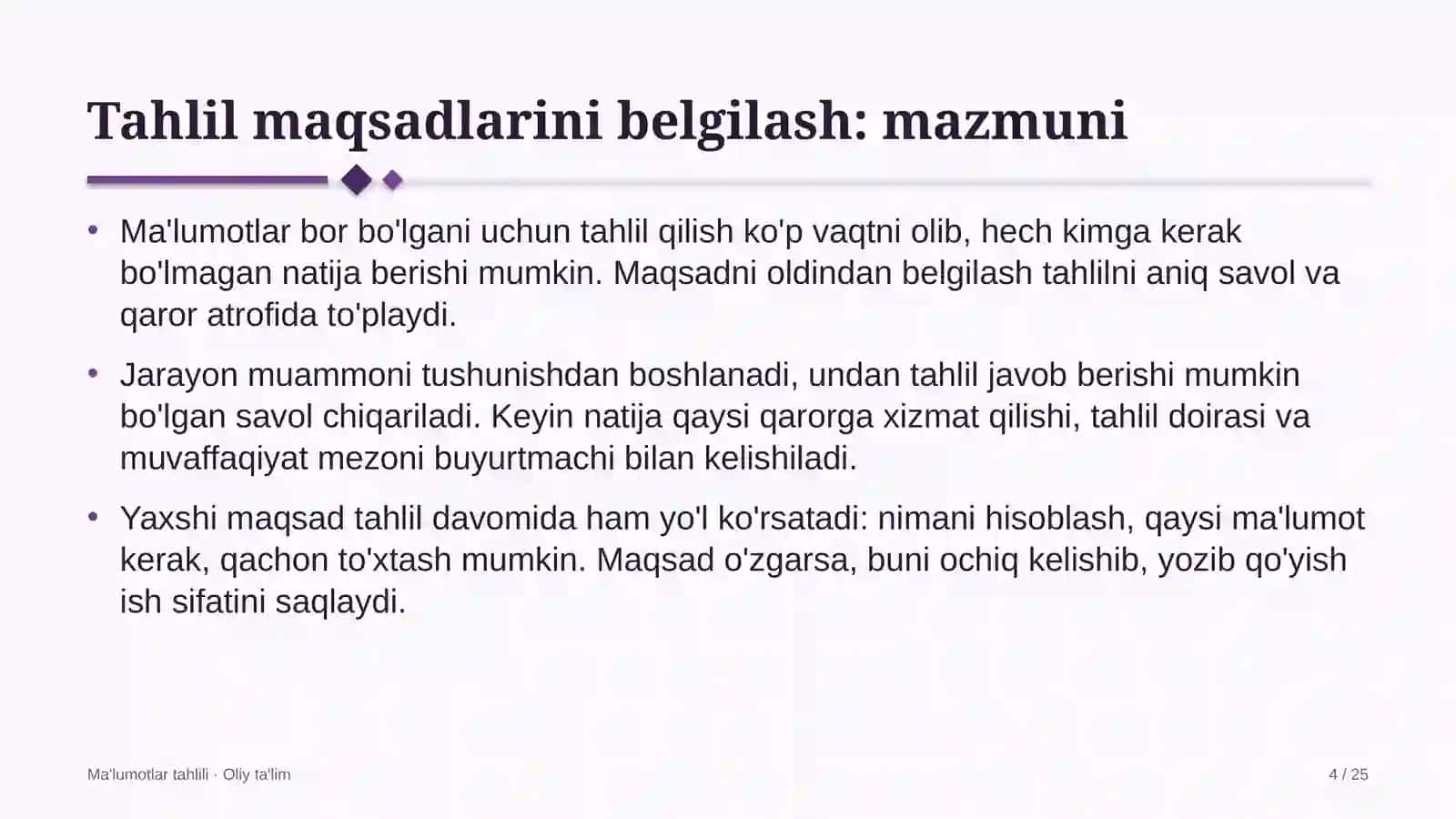 Arxitektura byurolarida tahlil maqsadlarini belgilash 4