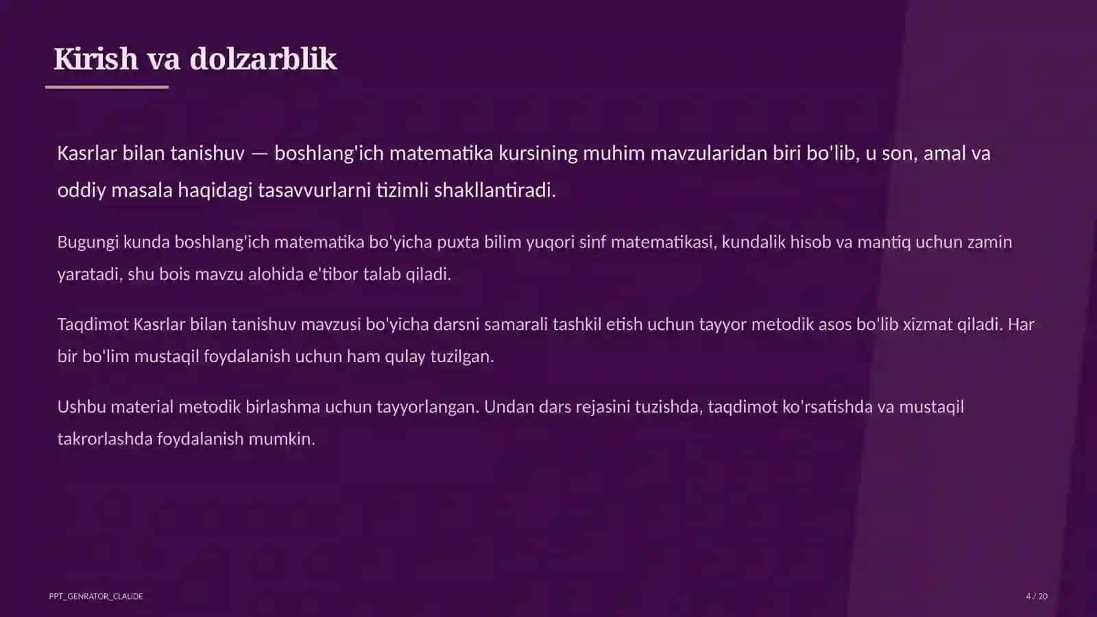 Kasrlar bilan tanishuv (4-sinf) 4