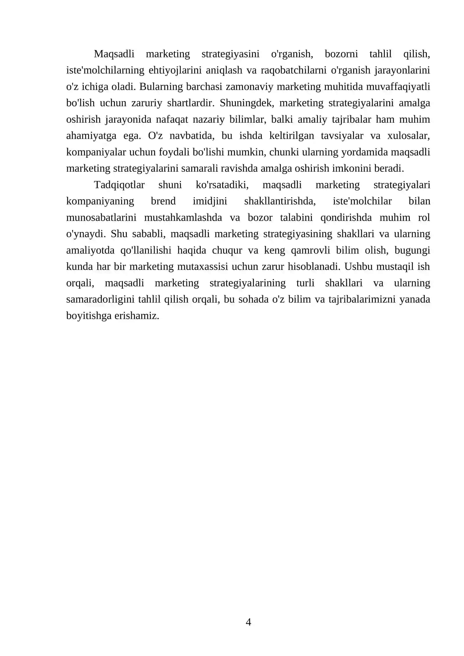 Maqsadli marketing strategiyasining shakllari 4