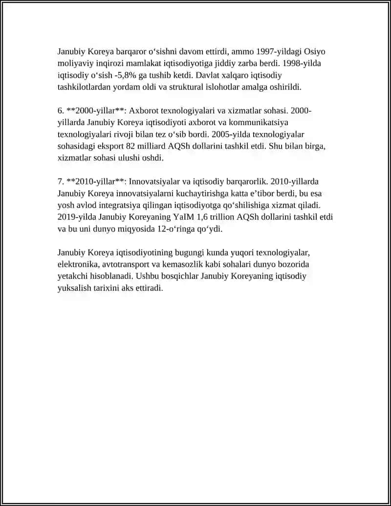 JANUBIY KOREYANING IQTISODIY TARIXI 4