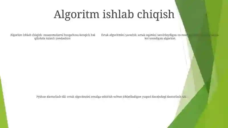 Masalalarning Algoritmini Tuzish Va Shu Algoritm Asosida Python Dasturlash Tilida Dastur Tuzish 4