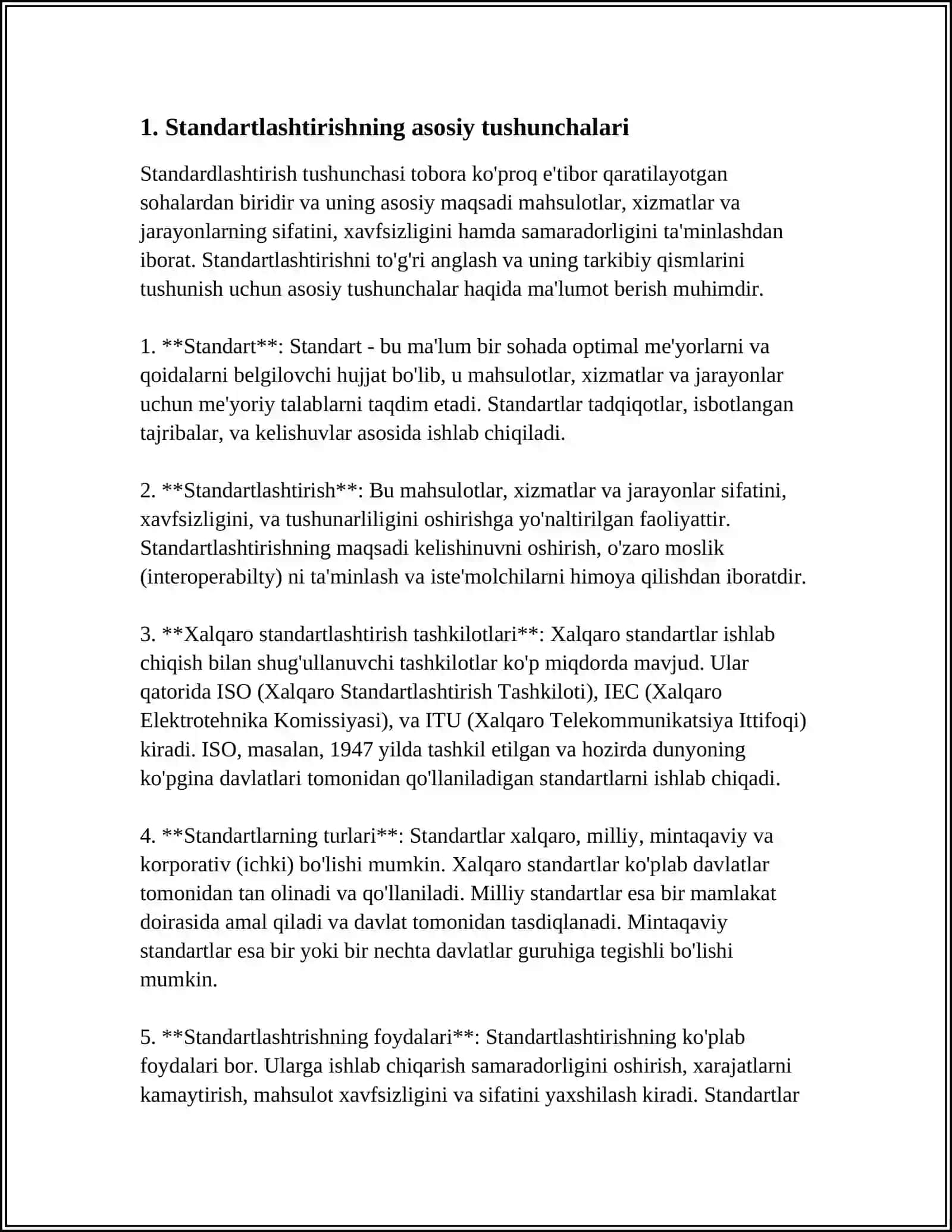 STANDART LOYIHALARNI QO‘LLASH 4