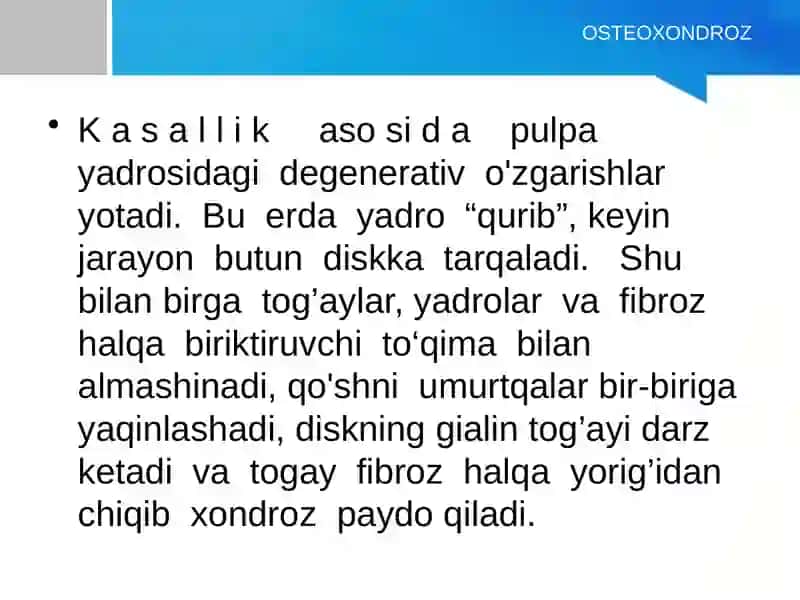 Umurtqayallig’lanish va degenerativ-distrofik kasalliklari 4