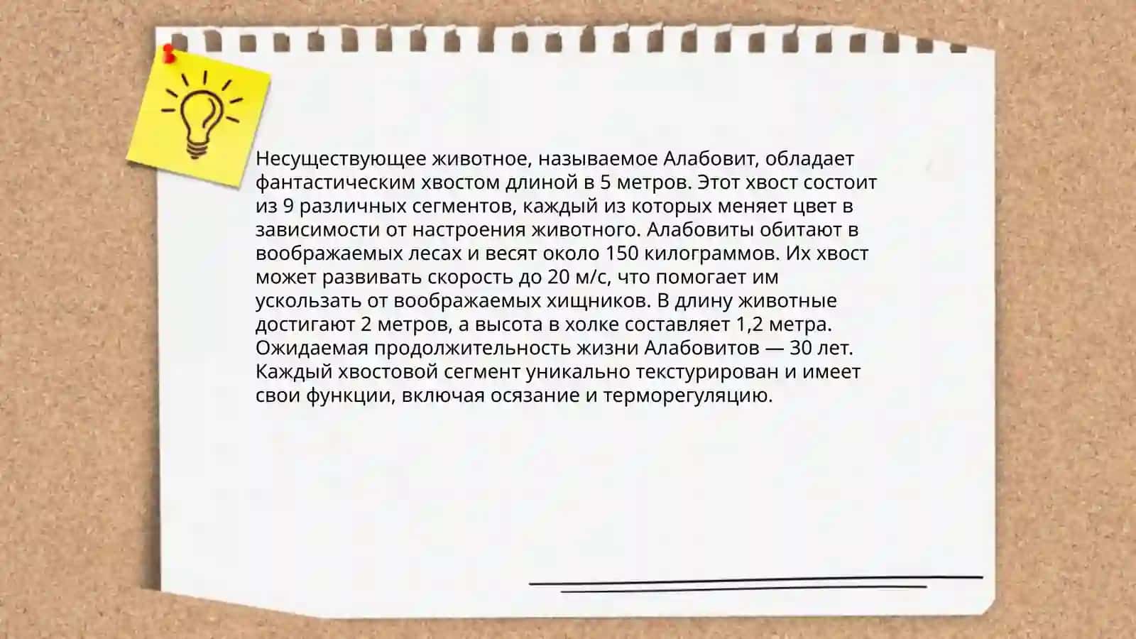 Несуществующее животное с описаним картинок,которые нарисованы учениками 4